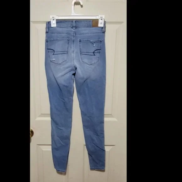 American Eagle Women's Super High Rise Jeggings Size 0 Jeans Pants - Picture 4 of 5